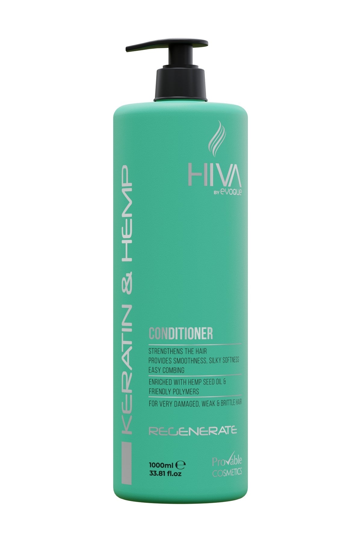 Duo HIVA Keratin & Hemp – șampon 1000 ml + balsam 1000 ml