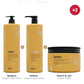 Set dublu HIVA Collagen & Argan – 2 × (șampon 1000 ml + balsam 1000 ml + mască), 6 produse