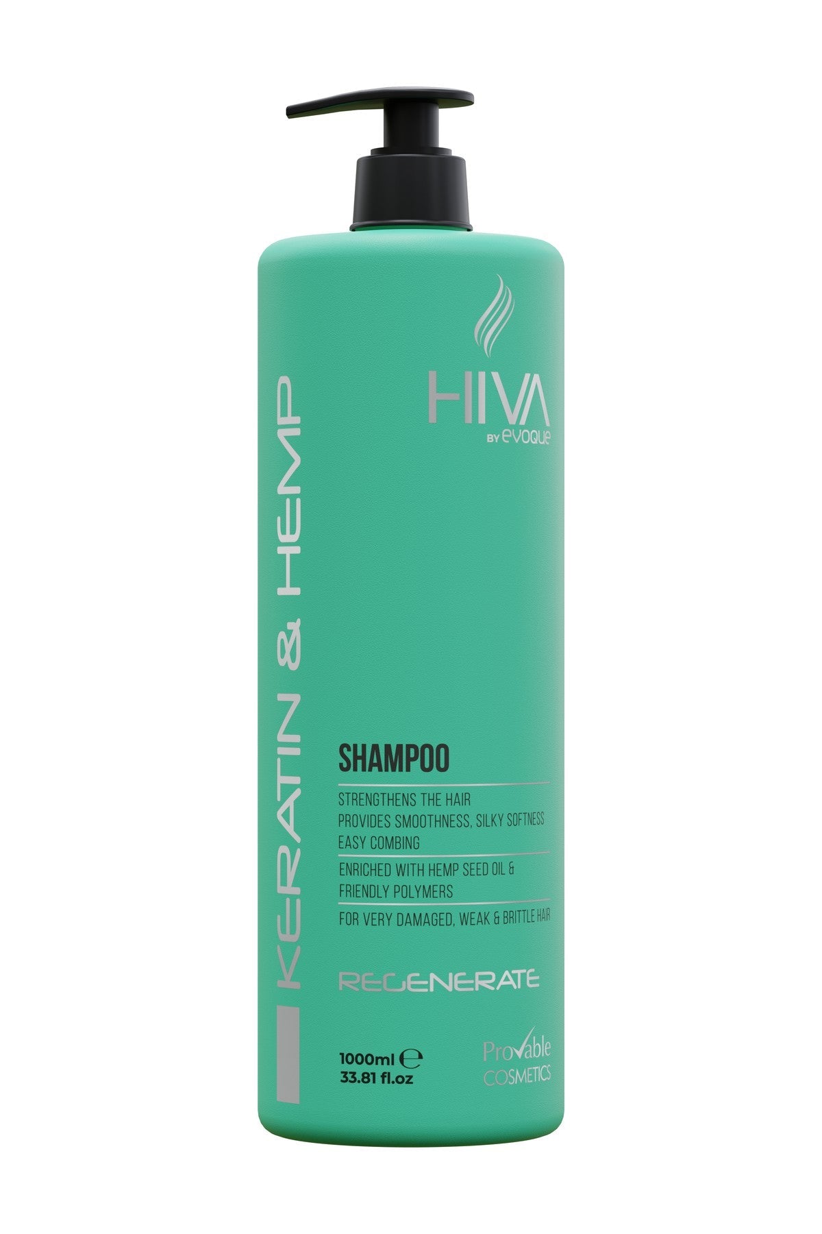 Set dublu HIVA Keratin & Hemp – 2 × (șampon 1000 ml + balsam 1000 ml + mască), 6 produse